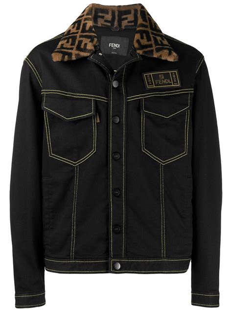 fendi black denim jacket|fendi jeans price.